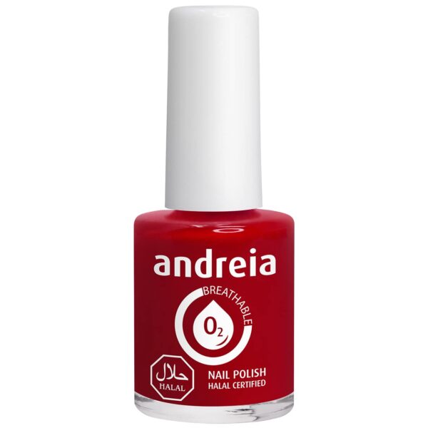 Andreia Halal Breathable Nail Polish - Water Permeable Nail Polish - Glossy Halal Nail Polish Vegan and Cruelty-Free - Colour B17 Red - Shades of Pink 10.5 ml