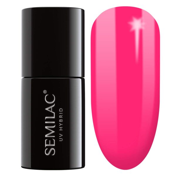 SEMILAC 517 Neon Pink Gel Nail Polish. 100% Odourless, Long Lasting & Easy To Apply. UV/LED Gel Nail Varnish For Manicure & Pedicure At Home Or Salon 7ml