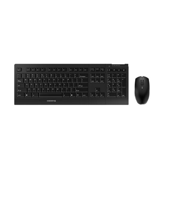 CHERRY B.UNLIMITED 3.0, Wireless Desktop Set, EU Layout, QWERTY Keyboard, Rechargeable Batteries, Abrasion-Resistant Key Labelling, Blue Angel, Black