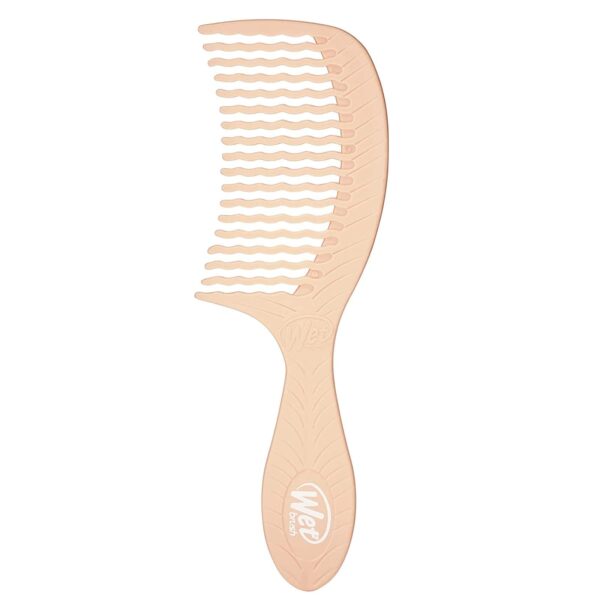 Wet Brush Go Green Treatment Comb Wide Tooth Wave Tooth Design Detangles Pain Free Plant Based Coconut Oil, Beige