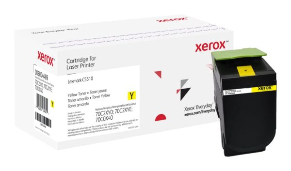 Everyday by Xerox Yellow Toner compatible with Lexmark 70C2XY0/70C2XYE/70C0X40, Extra High Capacity