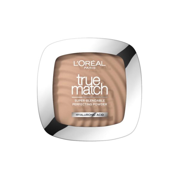 L'Oréal Paris Powder Foundation, Super-Blendable, With Hyaluronic Acid, Light Texture for a Flawless Finish, True Match Perfecting Powder, N4