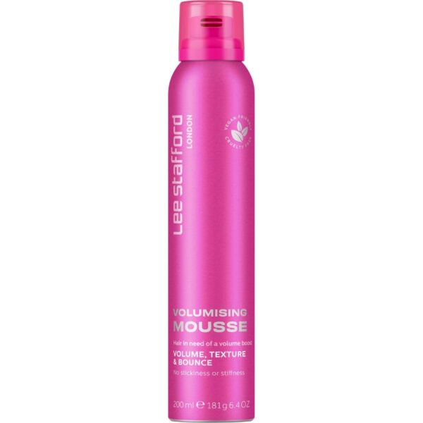 Lee Stafford Volumizing Hair Mousse | Styling - Add Volume & Texture to Fine Frizzy Hair, Flexible Body Boosting Foam with Strong Hold, 200 ml