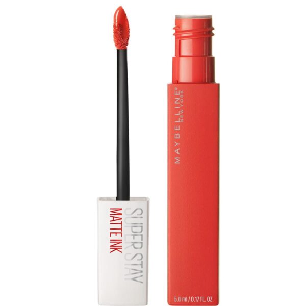 Maybelline Superstay Matte Ink Longlasting Liquid, Orange Red Lipstick, Up to 12 Hour Wear, Non Drying, 25 Heroine