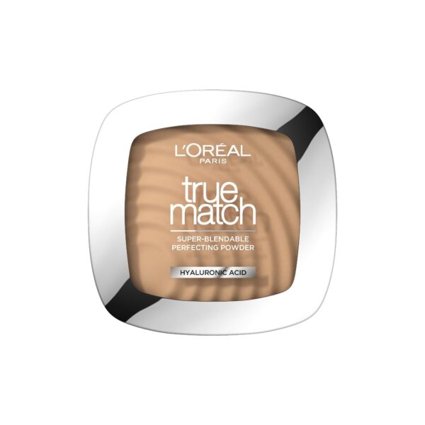 L'Oréal Paris Powder Foundation, Super-Blendable, With Hyaluronic Acid, Light Texture for a Flawless Finish, True Match Perfecting Powder, W3