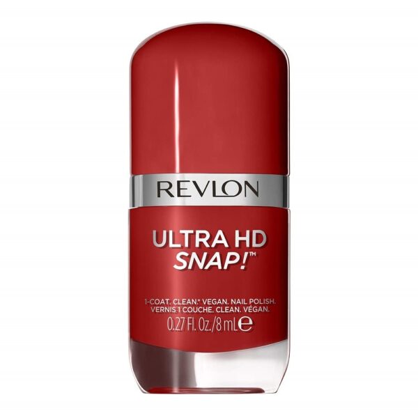 Revlon Ultra HD Snap Nail Polish, Long Lasting Vegan Formula, Quick Drying & One-Coat Full Coverage Colour (8ml) Red and Real (014) Unisex