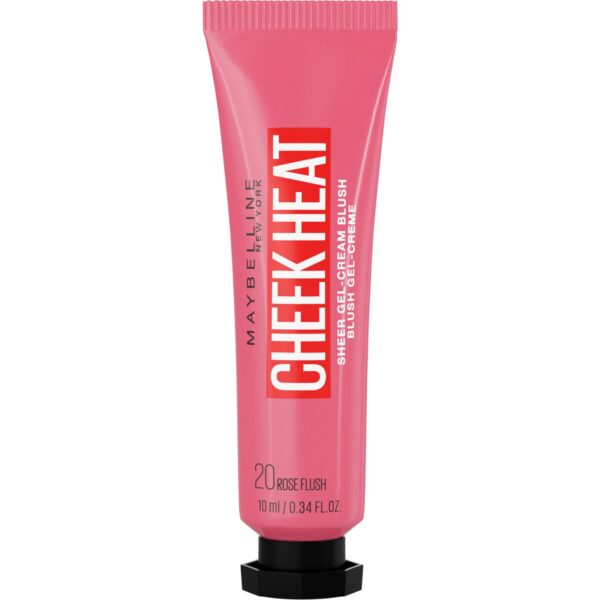 Maybelline New York Cheek Heat Blush, Gel Formula, Water-Based Colour Pigments, Glossy Finish, No. 20 Rose Flash