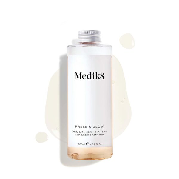 Medik8 Press & Glow Refill - Daily PHA Exfoliating Facial Toner - Smooths Skin Surface & Boosts Skin Radiance - All Skin Types - 200ml