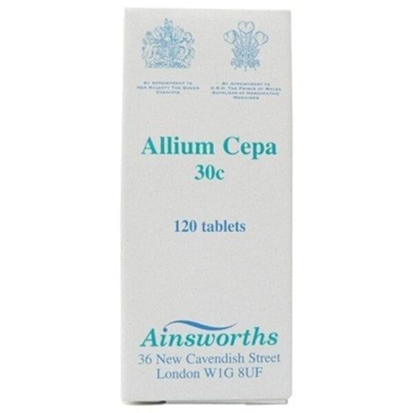 Ainsworths 30C Allium Cepa Homoeopathic Remedy - Pack of 120 Tablets