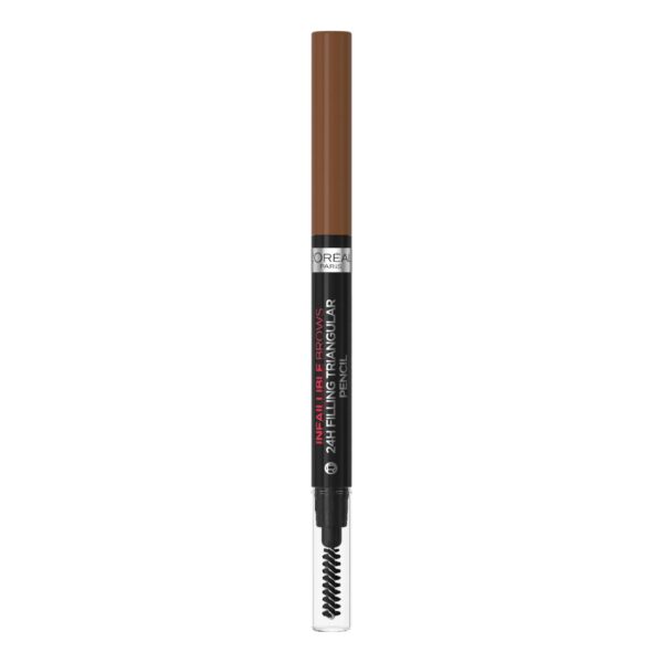 L'Oreal Paris Eyebrow Liner, Brow Filling Triangular Pencil, Natural Matte Finish, With Spoolie Brush, Up to 24H Wear, Infallible 24H, 5.23 Auburn