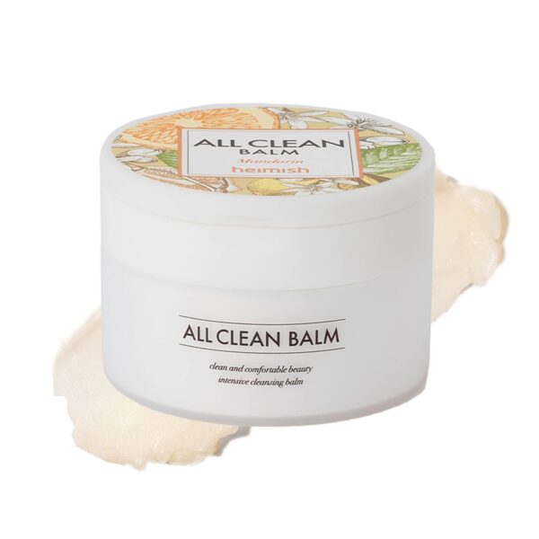 HEIMISH All Clean Balm Mandarin - 4.0 fl oz/120ml - Cleansing Balm to Oil and Milk - Removes Waterproof Makeup, Blackheads- Refreshing Citrus Scent - Natural Color - Vegan