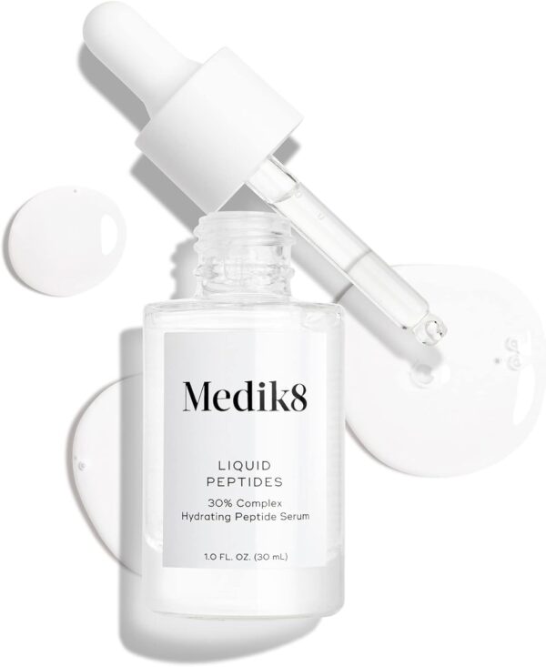 Medik8 Liquid Peptides - 30% Multi-Peptide Age-Defying Serum - Drone-Targeted Technology Smooths & Plumps Wrinkles - Supports Collagen Producing Cells - 30ml