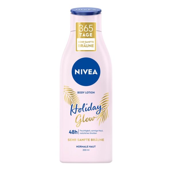 NIVEA Holiday Glow Body Lotion for 48 Hours of Moisture and Natural Radiance of the Skin, Moisturiser with Vitamin E and Gentle Tanning Effect (200 ml)