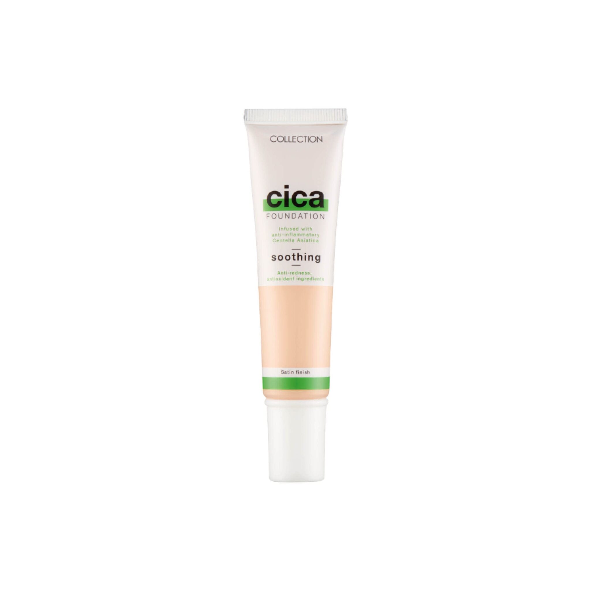 Collection Cosmetics Hydrating Medium Coverage Cica Foundation Infused with Anti-Redness, Vegan Foundation, 30ml, Extra Fair