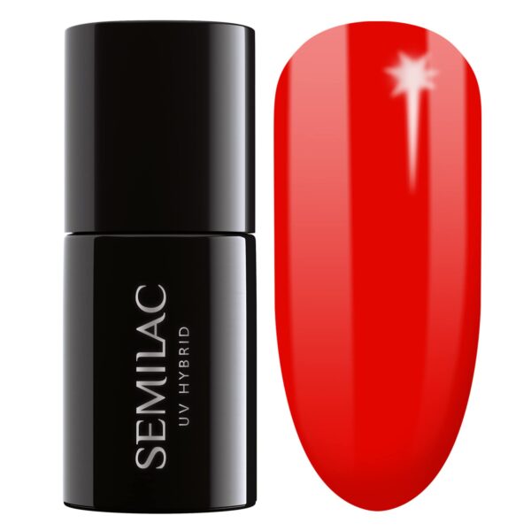 SEMILAC Red Gel Nail Polish 317 Neon Red Long Lasting and Easy to Apply Perfect for Home & Salon use With UV/LED Lamp 7ml