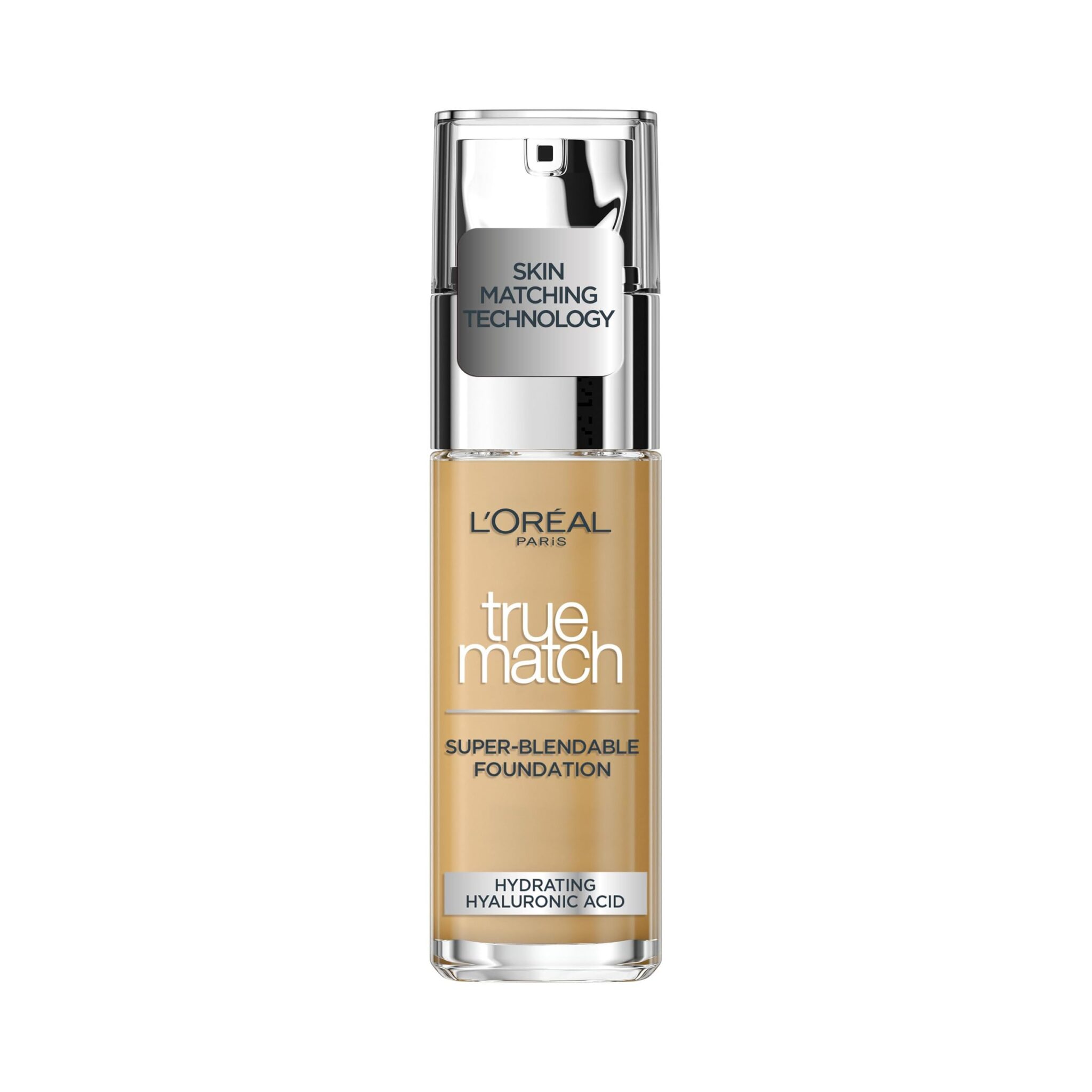 L'Oreal Paris True Match Liquid Foundation, Skincare Infused with Hyaluronic Acid, SPF 17, Available in 40 Shades, 7.C Rose Amber, 30 ml