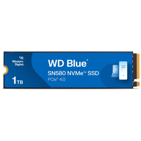 WD Blue SN580 1TB SSD, NVMe SSD, M.2 2280, PCIe Gen3, up to 4150 MB/s read speeds, nCache 4.0 Technology Includes Acronis True Image for Western Digital