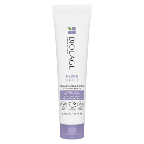 Biolage Professional Blow Dry Shaping Lotion for Dry Hair with Aloe + Hyaluronic Acid, Moisturises and Nourishes Hair, HydraSource, 150ml