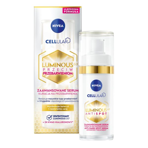 Nivea Cellular Luminous 630 anti-pigment spot intensive serum (30 ml), brightening serum for an even and radiant complexion, face care against pigment spots.