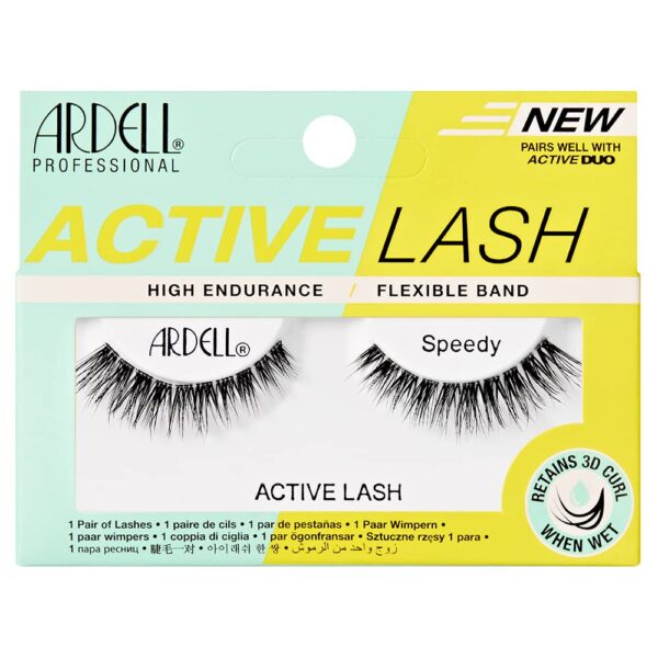 Ardell Active Lash Speedy False Eyelashes, Water-resistant, Light Volume, Short Length, Vegan Friendly, 1 Pair (Pack of 1)