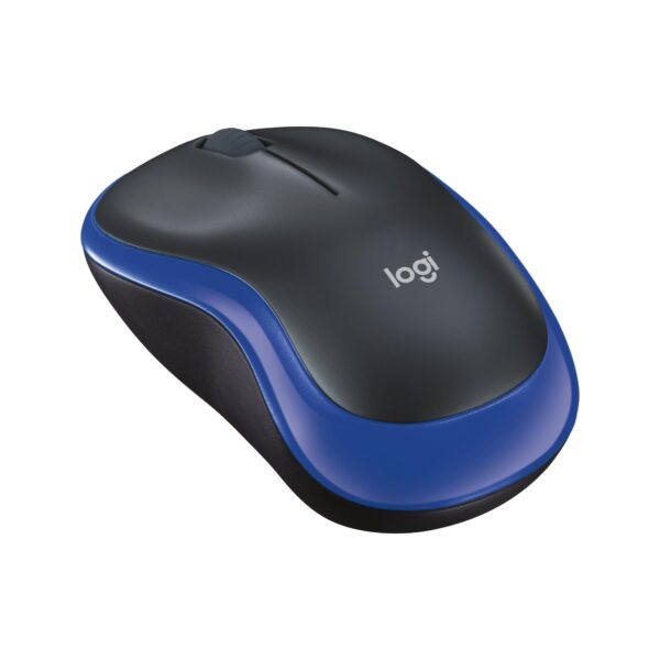 Logitech M185 Wireless Mouse, 2.4GHz with USB Mini Receiver, 12-Month Battery Life, 1000 DPI Optical Tracking, Ambidextrous, Compatible with PC, Mac, Laptop - Blue