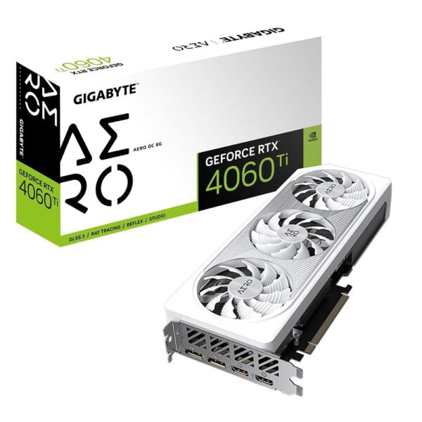 GIGABYTE GeForce RTX 4060 TI AERO OC 8GB Graphics Card - 8GB GDDR6 18Gbps 128bit, PCI-E 4.0, 2x DisplayPort 1.4, 2x HDMI 2.1a, NVIDIA DLSS 3, Supports 4K, Ada Lovelace Arch, GV-N406TAERO OC-8GD