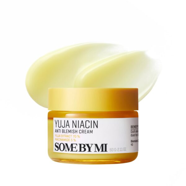 SOME BY MI Yuja Niacin Anti Blemish Cream - 2.02Oz, 60ml - Daily Face Moisturizer Made from 5% Niacinamide - Advanced Skin Brightening and Pigmentation Care for Dull-Looking Skin - Korean Skin Care