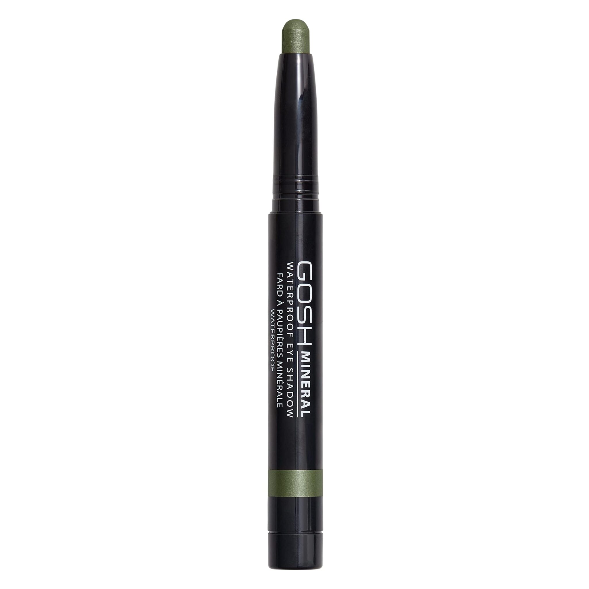 GOSH Mineral Waterproof Eye Shadow I rotating eye shadow pencil with creamy texture for easy application and intense colour result I waterproof, long-lasting and perfume free I 013 Olive Green