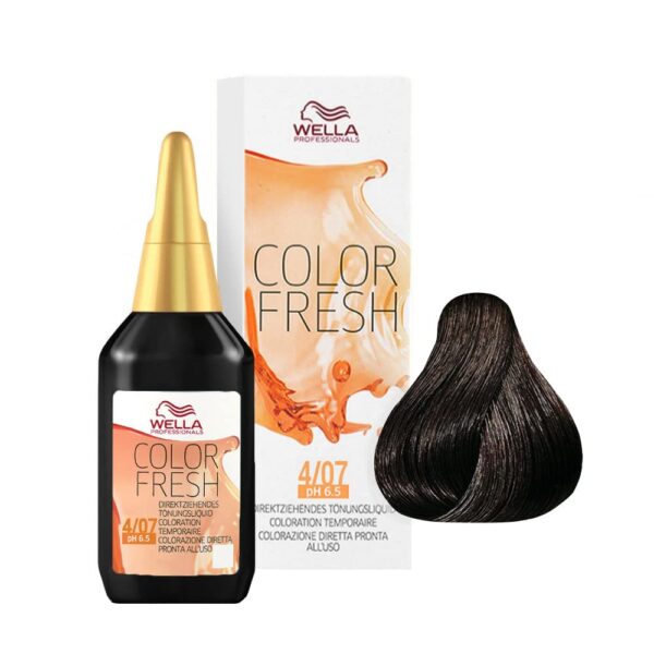 Wella Colour Fresh Semi-Permanent Hair Colour, No. 4/07 Medium Natural Brown, 0.098 kg