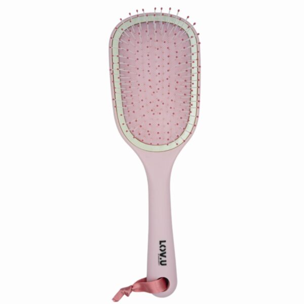 Parsa Beauty LOV.U Wet & Dry Detangling Brush (Pink), Women's Hair Brush with Multi-Flexible Nylon