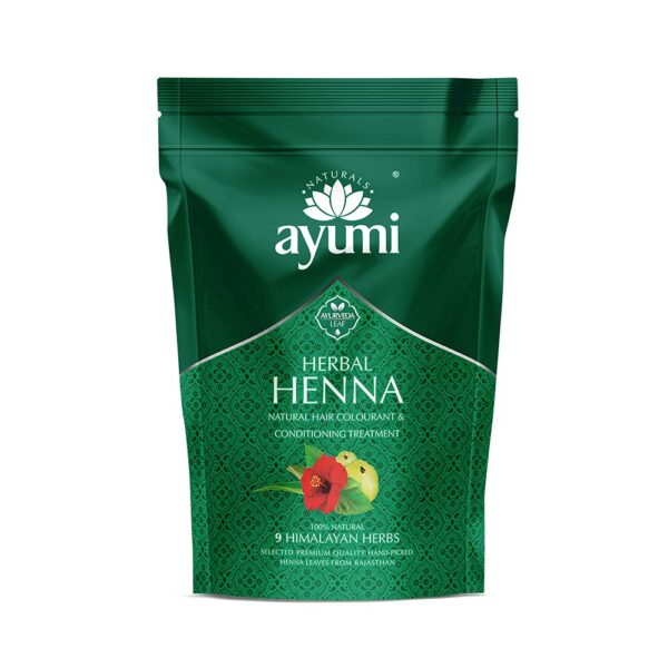 Ayumi Herbal Henna, Natural Herb Powder Which Soothes the Scalp, Blended With 9 Himalayan Herbs Which Nourish & Condition the Hair 1 x 150g