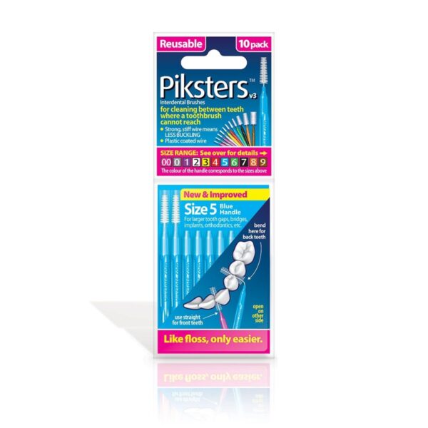 Piksters Interdental Brushes, Size 5, Blue Handle