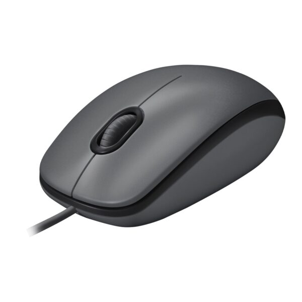 Logitech M100 Wired USB Mouse, 3-Buttons,1000 DPI Optical Tracking, Ambidextrous, Compatible with PC, Mac, Laptop - Grey