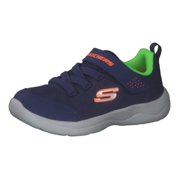 Skechers Boys Skech-Stepz 2.0 Mini Wanderer Sneaker, Navy Textile Synthetic Lime Orange Trim, 5 UK Child