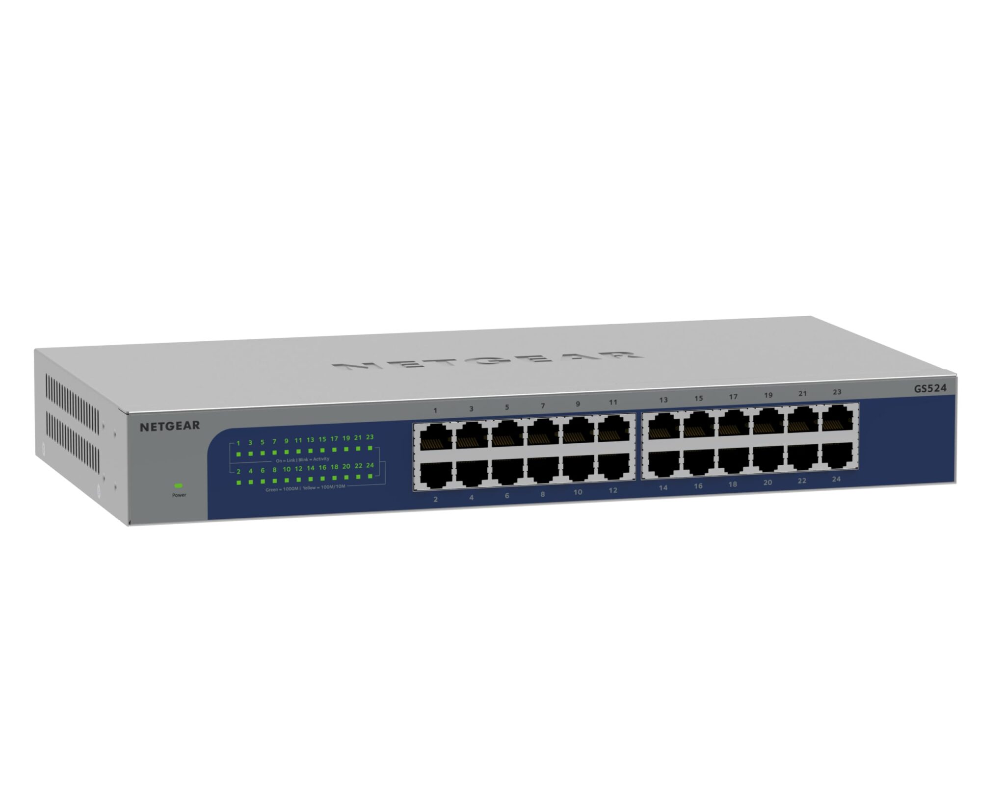 NETGEAR 24-Port Gigabit Ethernet Unmanaged Network Switch (GS524) – Desktop, Wall or Rack Mount, and Limited Lifetime Protection