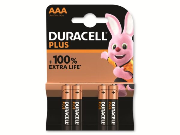 DURACELL AAA Plus 100 Batteries (4 pack), Black, One Size