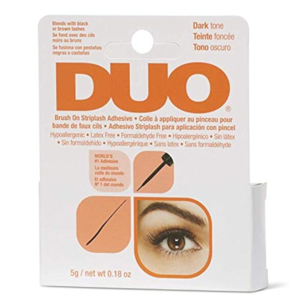 Duo Glue Brush On BLACK Strip Lash Adhesive 7g DARK TONE Hypoallergenic LATEX FREE