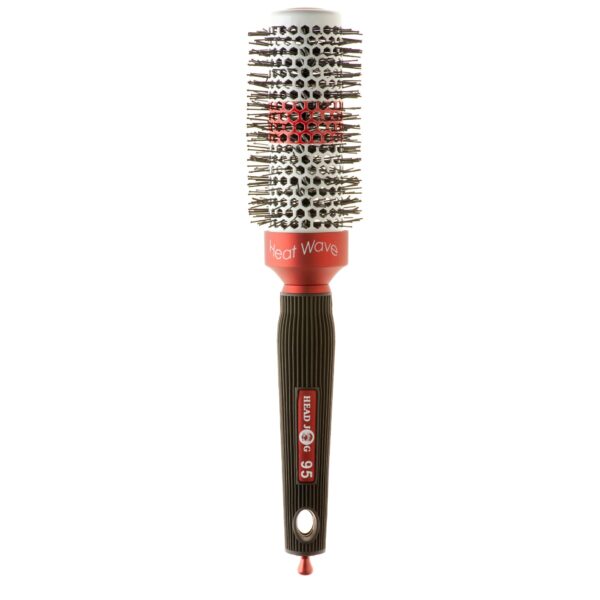 Head Jog 95 Heat Wave Radial Brush. Ceramic Coated Barrel & Ionic Round Brush for Hair Drying & Curling. Blow Dry Brush with Heat Activated Barrel Strip To Reduce Damage. (34mm)