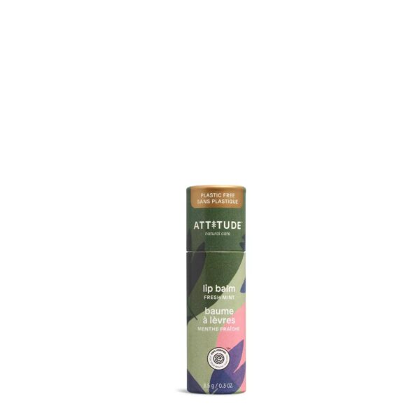 ATTITUDE Plastic-free Lip Balm, EWG Verified Plant- and Mineral-Based Ingredients, Vegan, Mint, 8.5 g