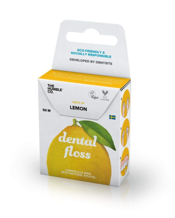 The Humble Co. Dental Floss | Lemon | Eco-Friendly, Vegan for Your Everyday Oral Care - Dentist Approved - Removes Plaque and Gives a Fresh Feel (1 x 50m)