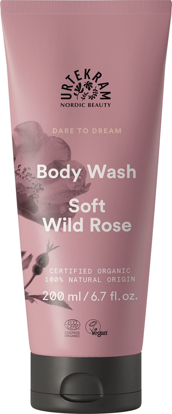 Urtekram Body Wash - Moisturizing - Wild Rose - 200 ml, Vegan, Organic, Natural Origin