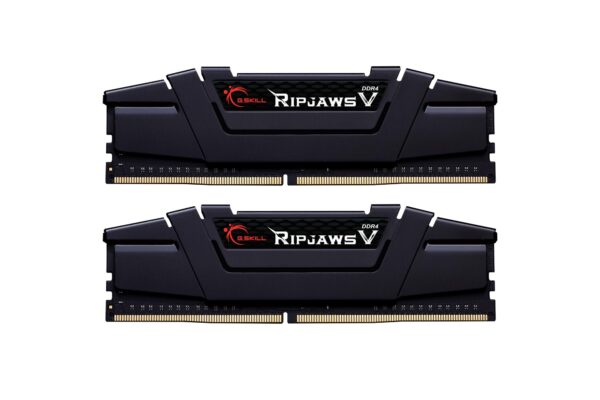 Kit Barrettes mémoire 32Go (2x16Go) DIMM DDR4 G.Skill RipJaws V PC4-25600 (3200 Mhz) (Noir), F4-3200C16D-32GVK