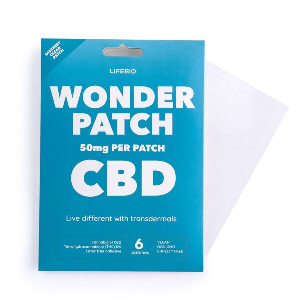 Lifebio Wonder Patch - CBD Topical Patches - 6 Patches - 50mg Per Patch, Transparent