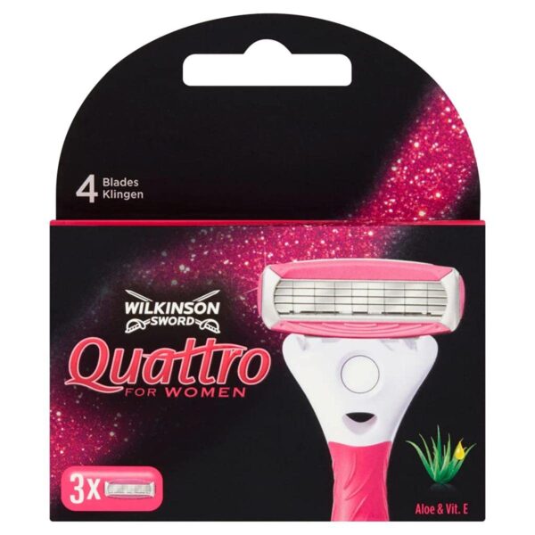 Wilkinson Sword Quattro for Women Razor Blades, 3 each