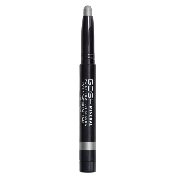 GOSH Mineral Waterproof Eye Shadow I rotating eye shadow pencil with creamy texture for easy application and intense colour result I waterproof, long-lasting and perfume free I 006 Metallic Grey