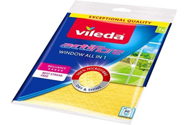 Vileda Actifibre Cloth for Cleaning Glass – Yellow