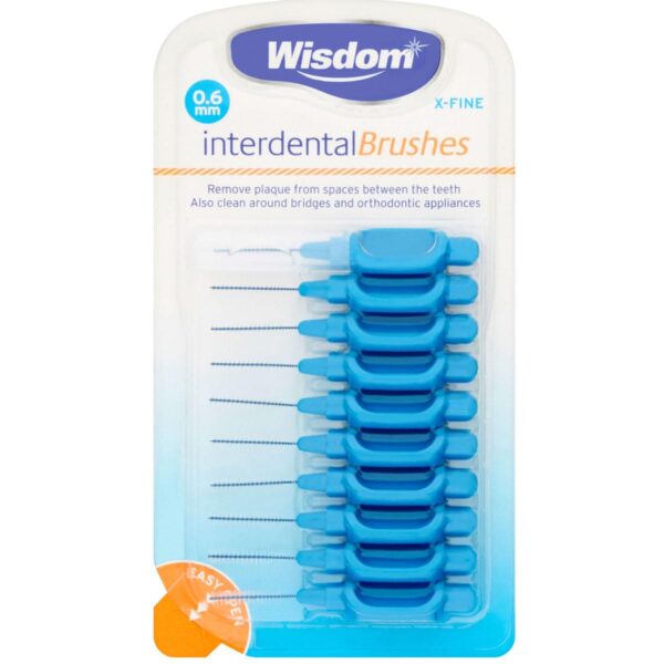 Wisdom 0.60mm Blue Interdental Brush - Pack of 10 Brushes