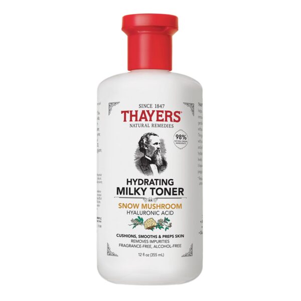 Thayers Milky Face Toner with Snow Mushroom and Hyaluronic Acid - Natural Gentle Facial Toner - Dermatologist Tested - for Dry and Sensitive Skin - 355 ml