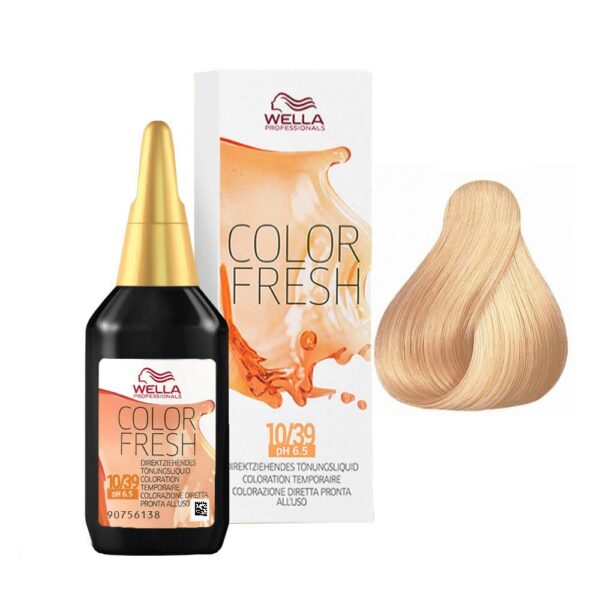 Wella Colour Fresh Semi-Permanent Hair Colour, No. 10/39 Platinum Golden Central Blonde, 0.098 kg