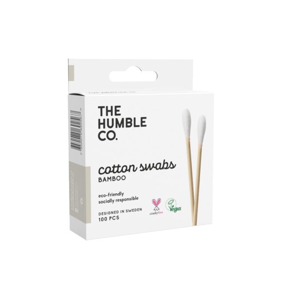 The Humble Co. Natural Cotton Swabs, White (100-count) | Eco-Friendly, Vegan